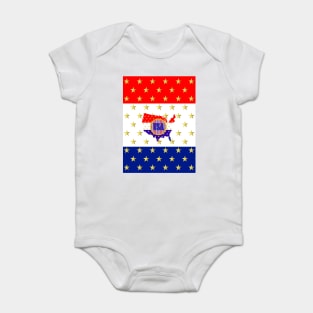 AMERICAN Stars And Stripes For The Fourth Of July Baby Bodysuit